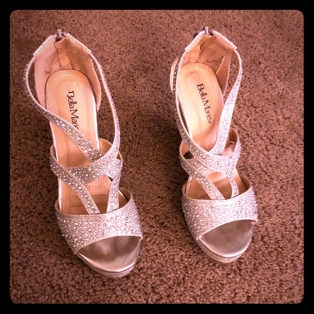 Sparkly formal wedges